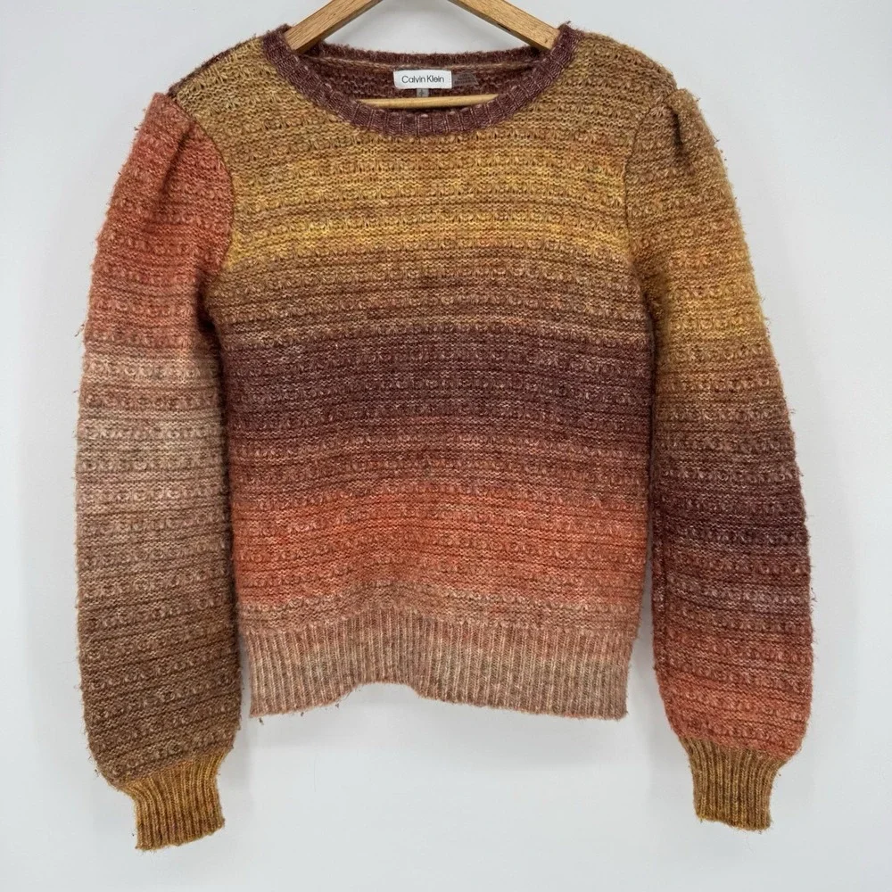 Calvin Klein Space Dye Ombré Sweater Women's Size Small‎ Long Sleeve Pullover